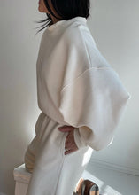 Load image into Gallery viewer, Rippled Cotton Cropped Sweatshirt