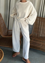 Load image into Gallery viewer, Rippled Cotton Cropped Sweatshirt