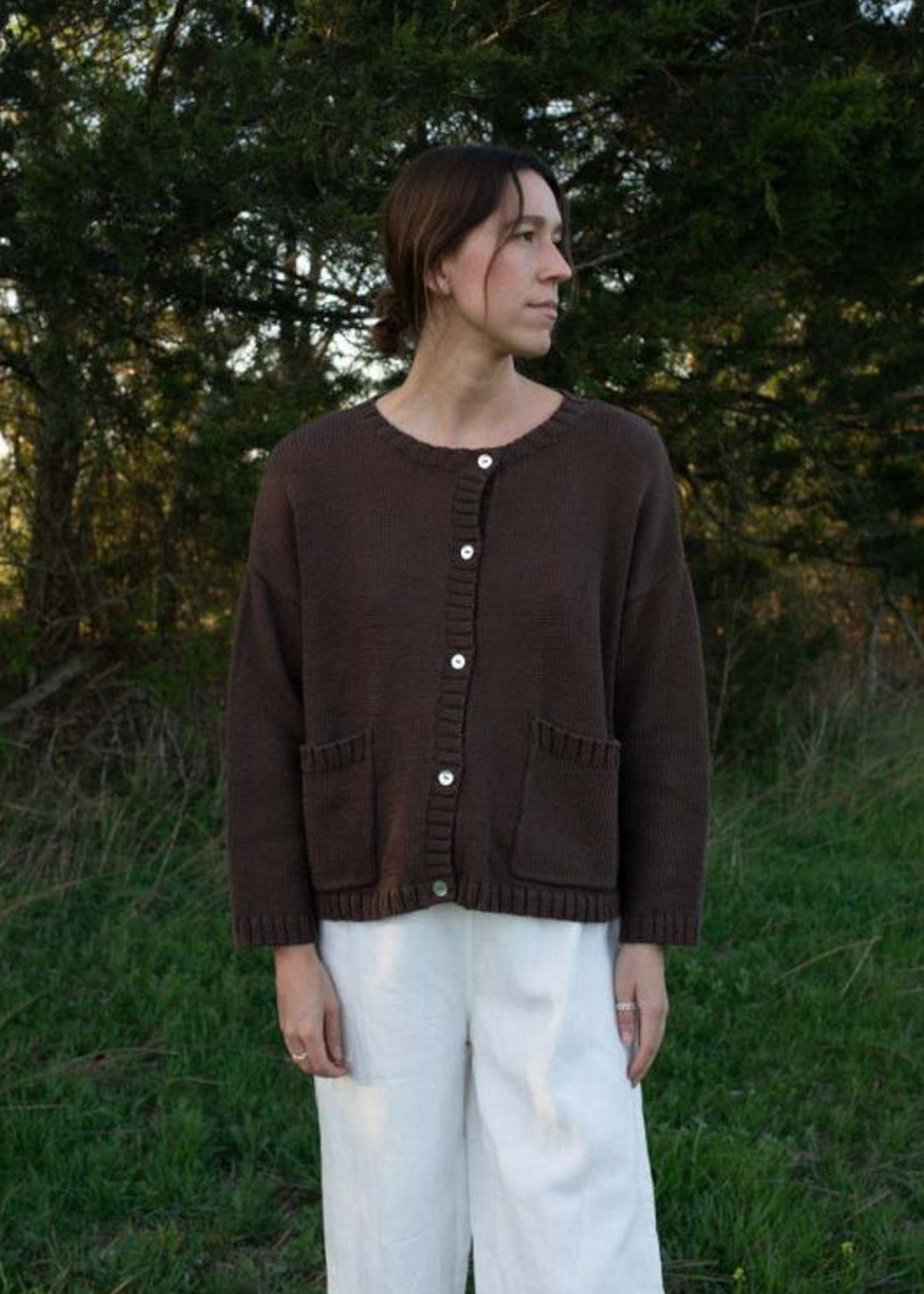 Louisa Cardigan in Chocolate