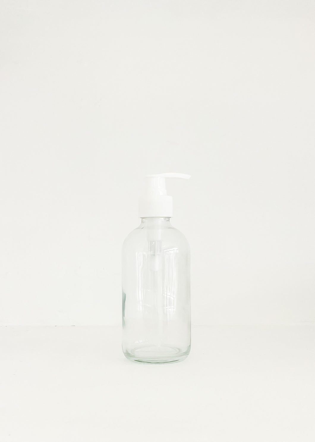 8 Ounce Glass White Pump Bottle