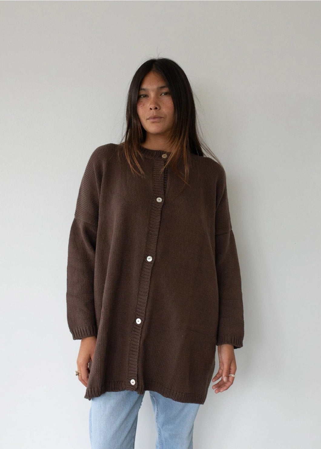 Elena Cardigan in Chocolate