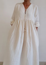 Load image into Gallery viewer, Organic Cotton Waffle Crepe Muslin Dress
