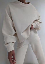 Load image into Gallery viewer, Rippled Cotton Cropped Sweatshirt
